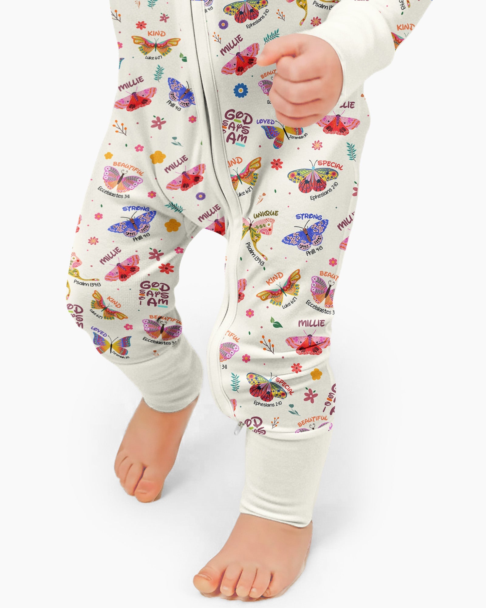 Custom Name God says I am Butterfly Bamboo Convertible Zippy