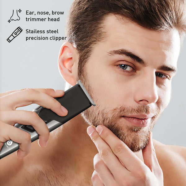 Mario Lopez Rechargeable Men’s Grooming & Beard Care Bundle – Complete Hair, Beard, Nose, and Ear Kit Pursonic