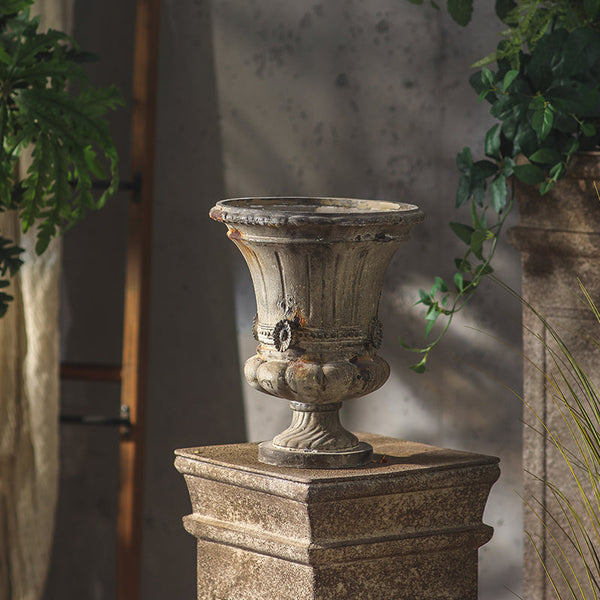 Vintage Style Fluted Pedestal Urn VagabondVintage