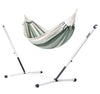 Nautico Cool Grey Organic Olive - Organic Cotton Double Hammock with Powder Coated Steel Stand