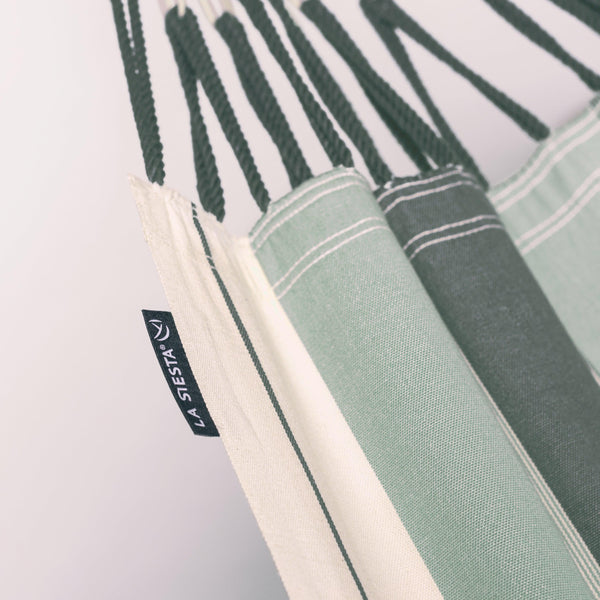 Nautico Anthracite Organic Olive - Organic Cotton Double Hammock with Powder Coated Steel Stand