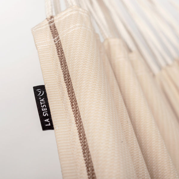 Nautico Cool Grey Organic Nougat - Organic Cotton Kingsize Hammock with Powder Coated Steel Stand LA SIESTA