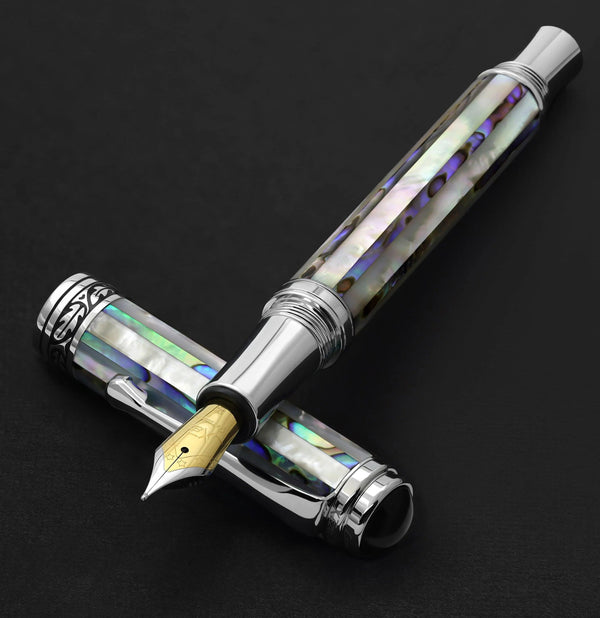 Maestro® Jubilee Mother of Pearl and Abalone Seashell Medium Fountain Pen - Gifts for You 'n Me