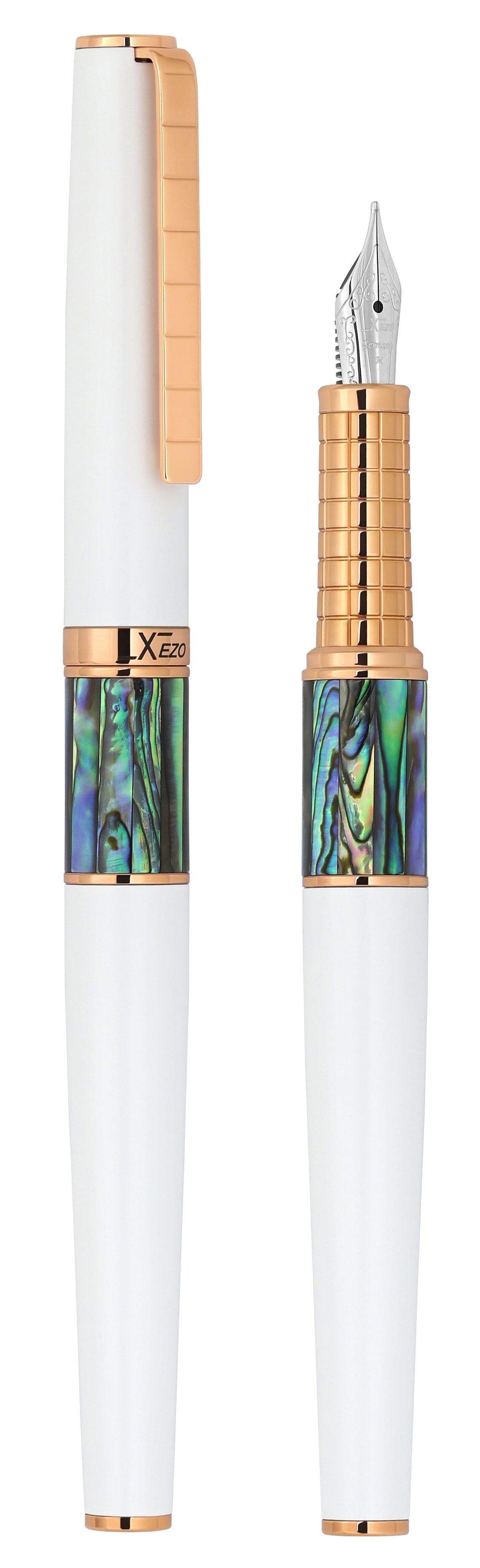 Xezo Speedmaster™ Paua Abalone Rose Gold Medium Fountain Pen