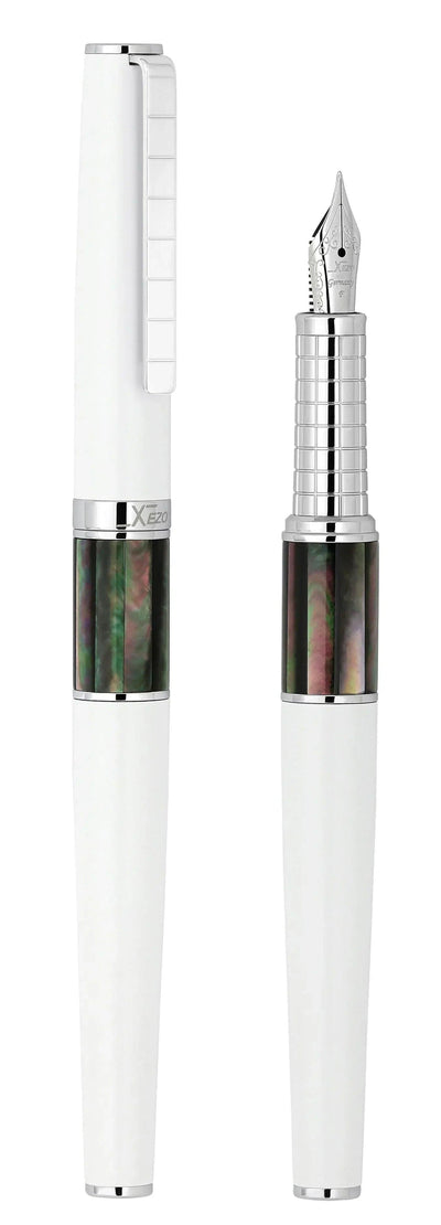 Xezo Speedmaster™ Tahitian Black Pearl White Fine Fountain Pen