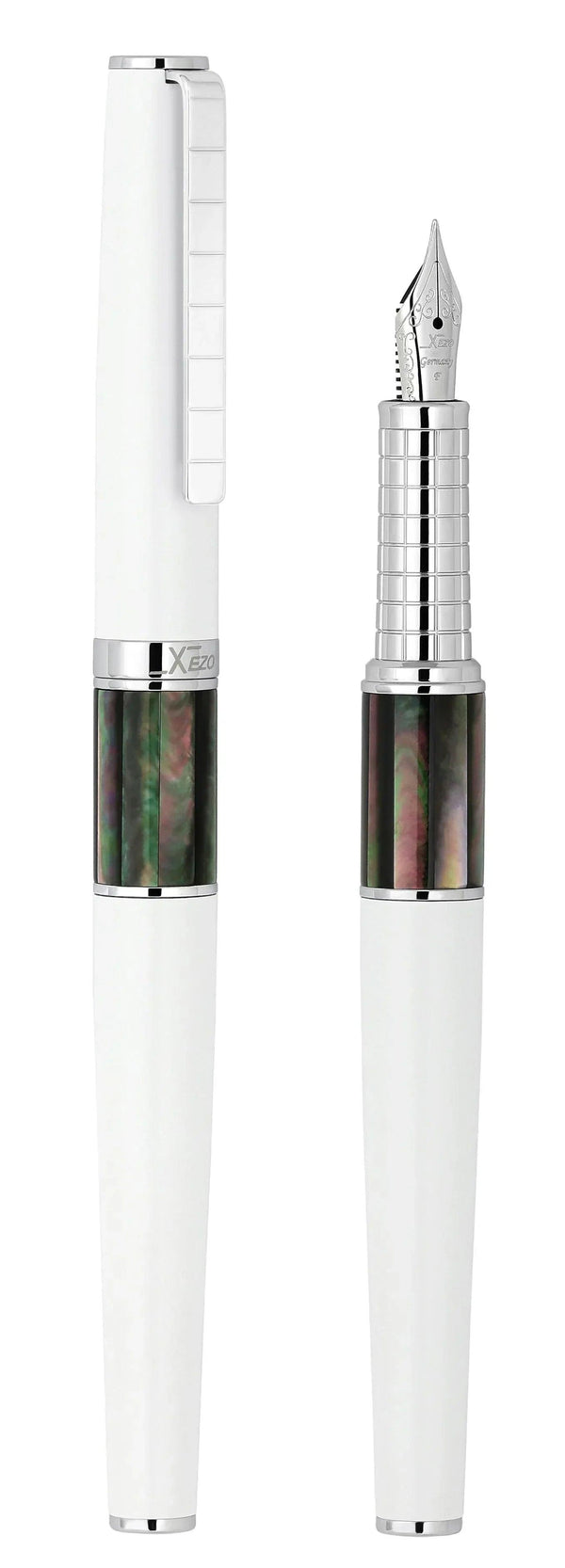 Xezo Speedmaster™ Tahitian Black Pearl White Fine Fountain Pen - Gifts for You 'n Me