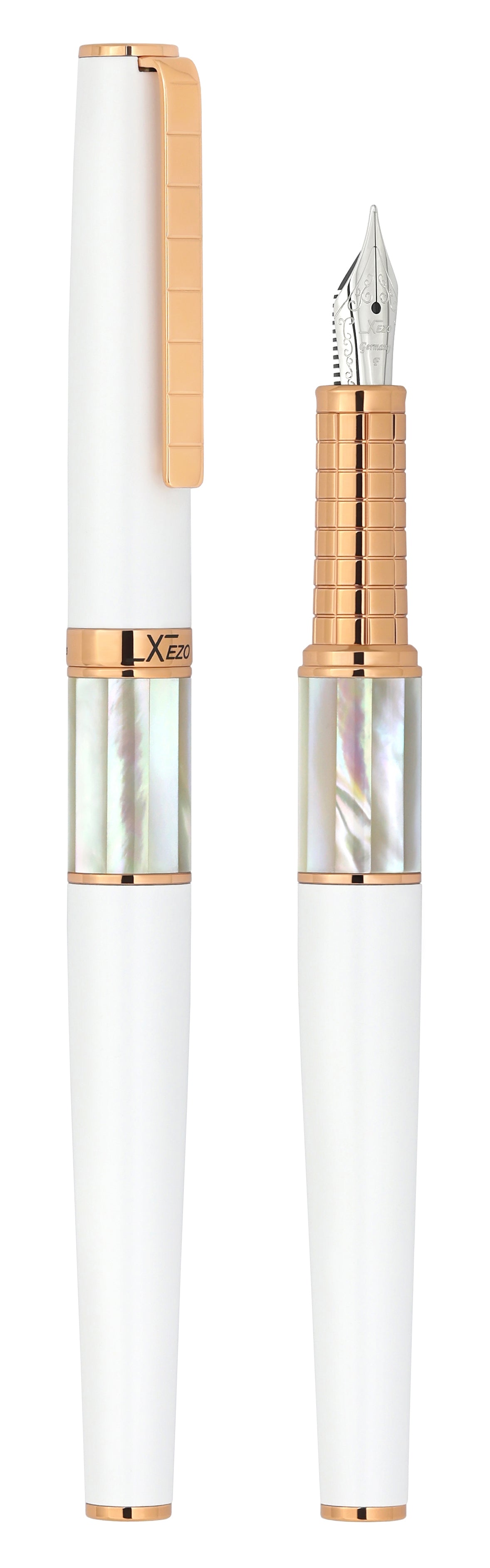 Xezo Speedmaster™ White Mother of Pearl Fine Fountain Pen