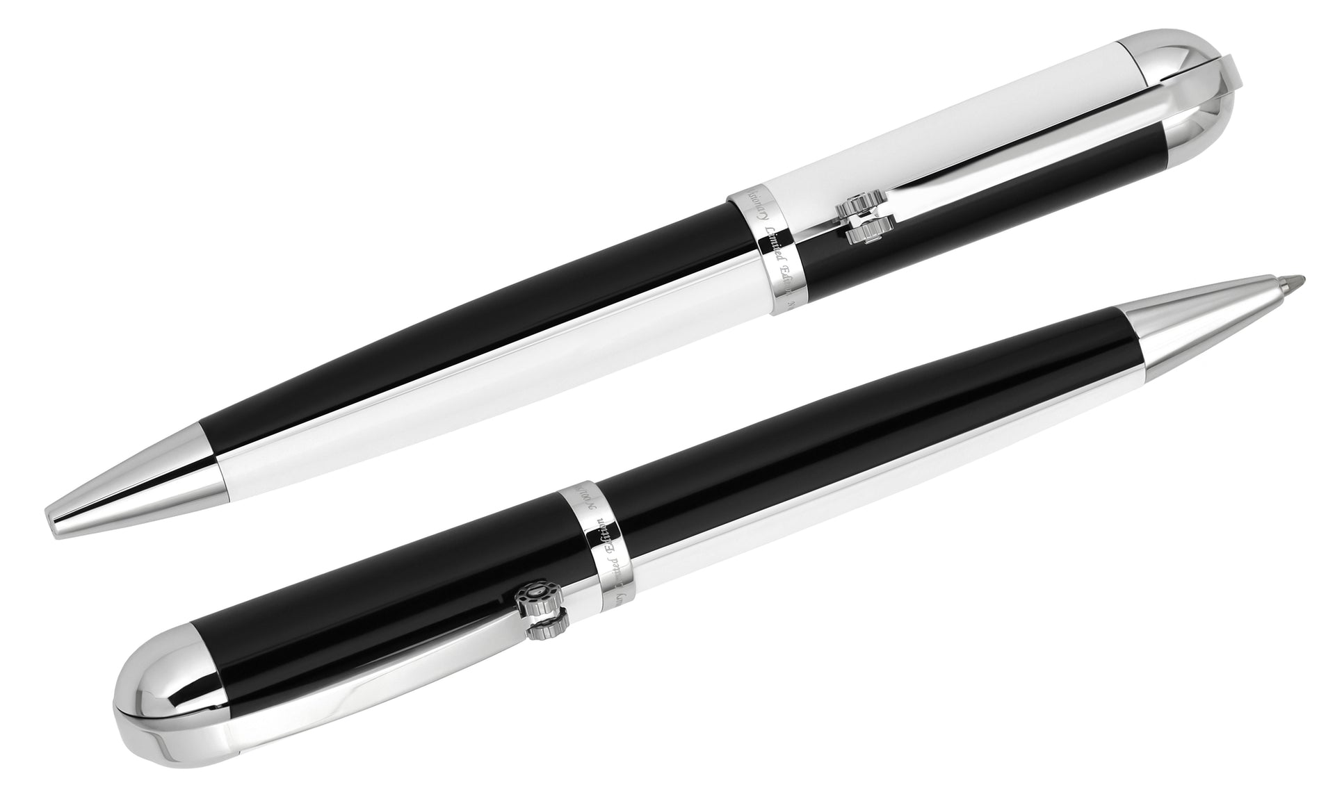Visionary® Brass & Aluminum Enameled Ballpoint Pen - Black / White