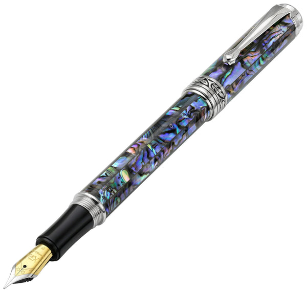 Maestro® Paua Abalone Sea Shell Fountain Pen (Fine Nib) - Platinum Plated - Gifts for You 'n Me