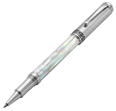 Xezo Maestro® Oceanic White Mother of Pearl Rollerball Pen - Chrome Cap