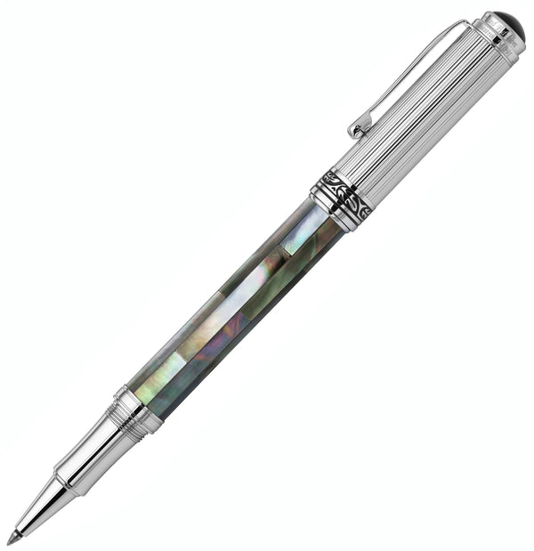 Maestro® Black Mother of Pearl Rollerball Pen - Chrome Plated - Gifts for You 'n Me