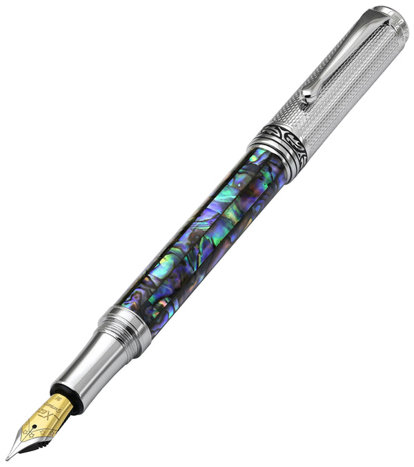 Maestro® Paua Abalone Sea Shell Fountain Pen (Medium Nib) - Chrome Plated - Gifts for You 'n Me