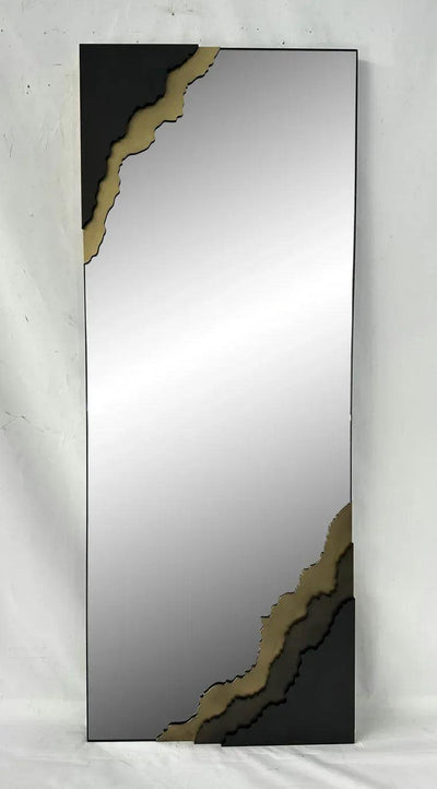 Contour Reflections: Dual-Tone Metal Frame Floor and Wall Mirror