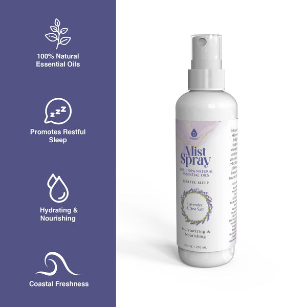 Pursonic Lavender & Sea Salt Aromatherapy Mist Spray Bundle – 3-Pack with 100% Natural Essential Oils
