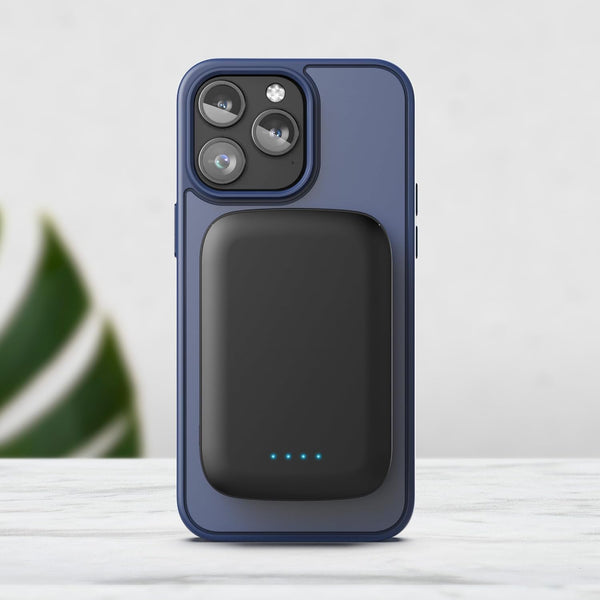 5000mAh Ultra-Slim Magnetic Power Bank for iPhone, Compatible with MagSafe - Fast Charging Wireless Portable Charger, USB C Input Battery Pack (for iPhone 13, 14, 15 Pro Max) Black