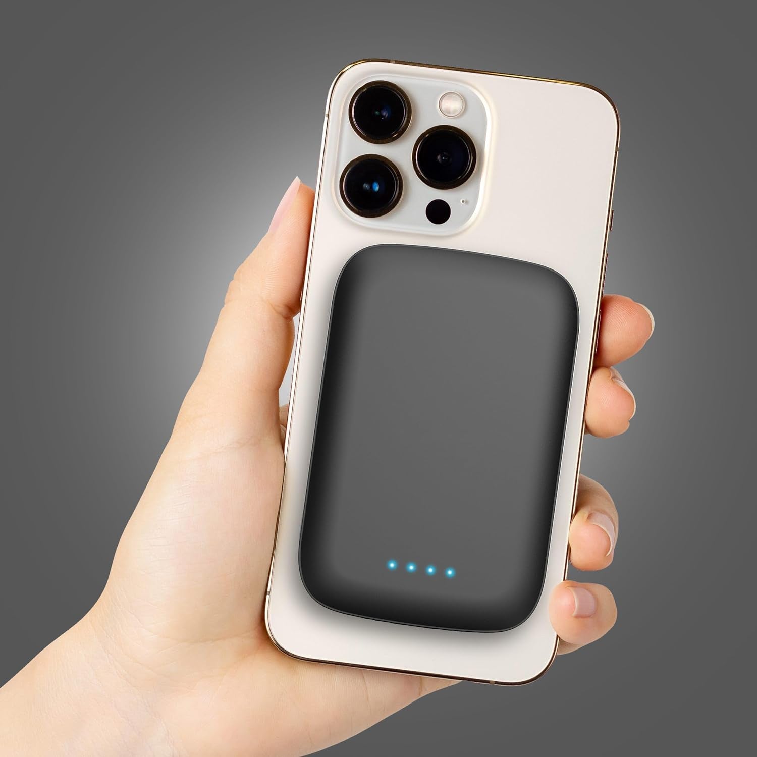 5000mAh Ultra-Slim Magnetic Power Bank for iPhone, Compatible with MagSafe - Fast Charging Wireless Portable Charger, USB C Input Battery Pack (for iPhone 13, 14, 15 Pro Max) Black