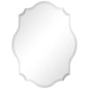 Modern Frameless 32 x 24 inch Scalloped Beveled Accent Bathroom Mirror