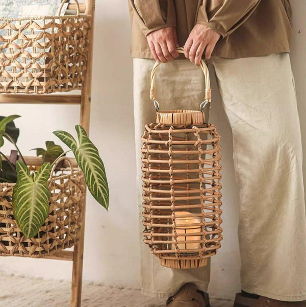 Decorative Bamboo Woven Lantern Holder