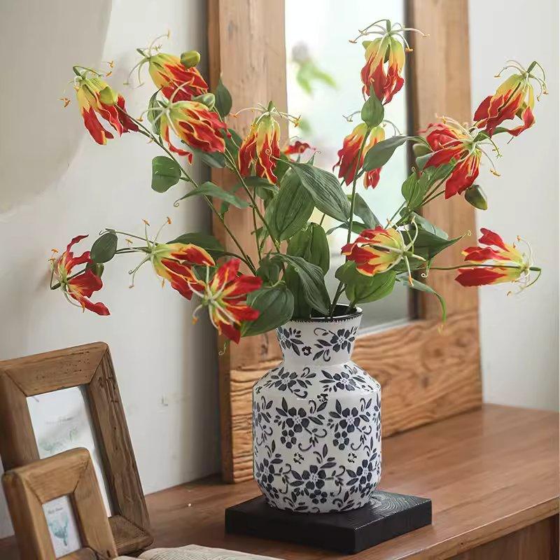 Faux Fire Lily Stem 31.9
