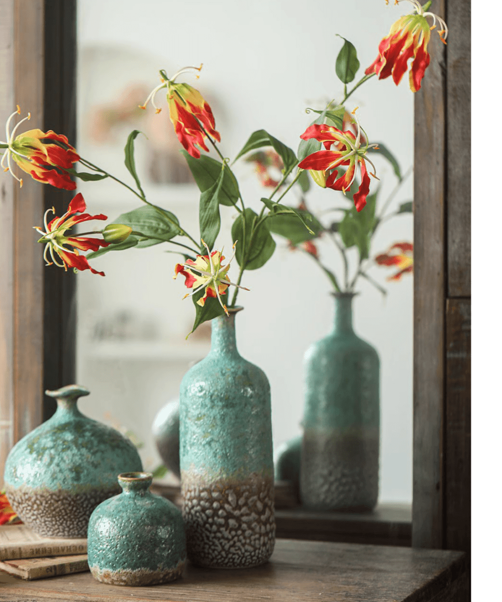 Faux Fire Lily Stem 31.9