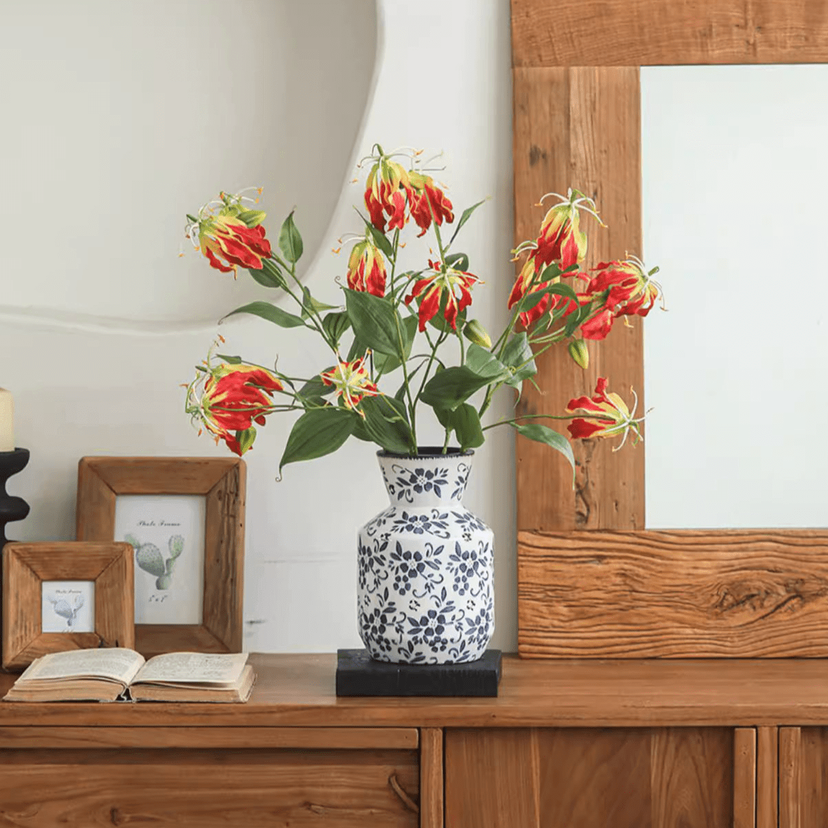 Faux Fire Lily Stem 31.9