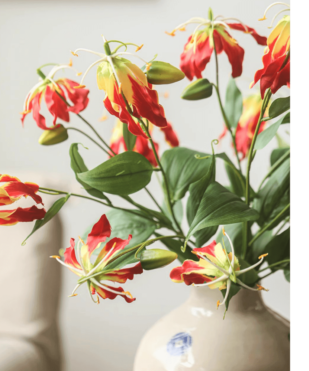 Faux Fire Lily Stem 31.9