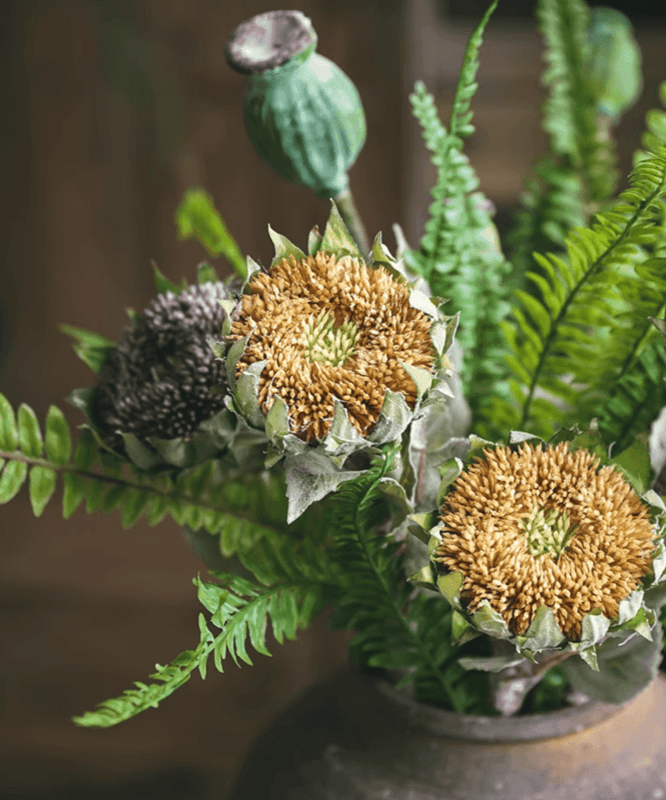 Artificial Small Head Sunflower Stem 23.6