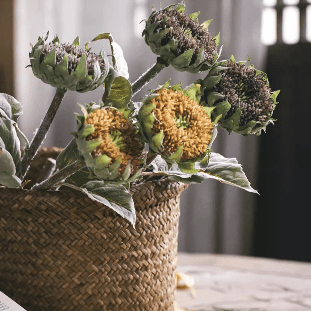 Artificial Small Head Sunflower Stem 23.6