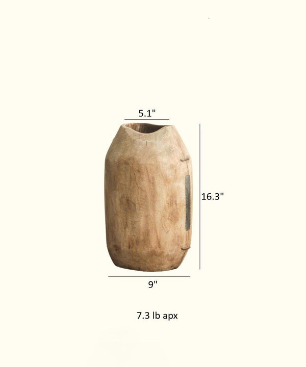 Homestead Solid Wood Décor Vase