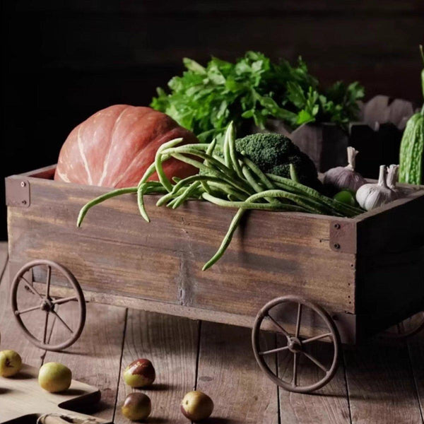 Wooden Wagon Planter Garden Flower Box