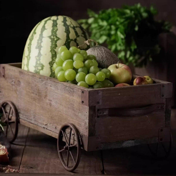 Wooden Wagon Planter Garden Flower Box