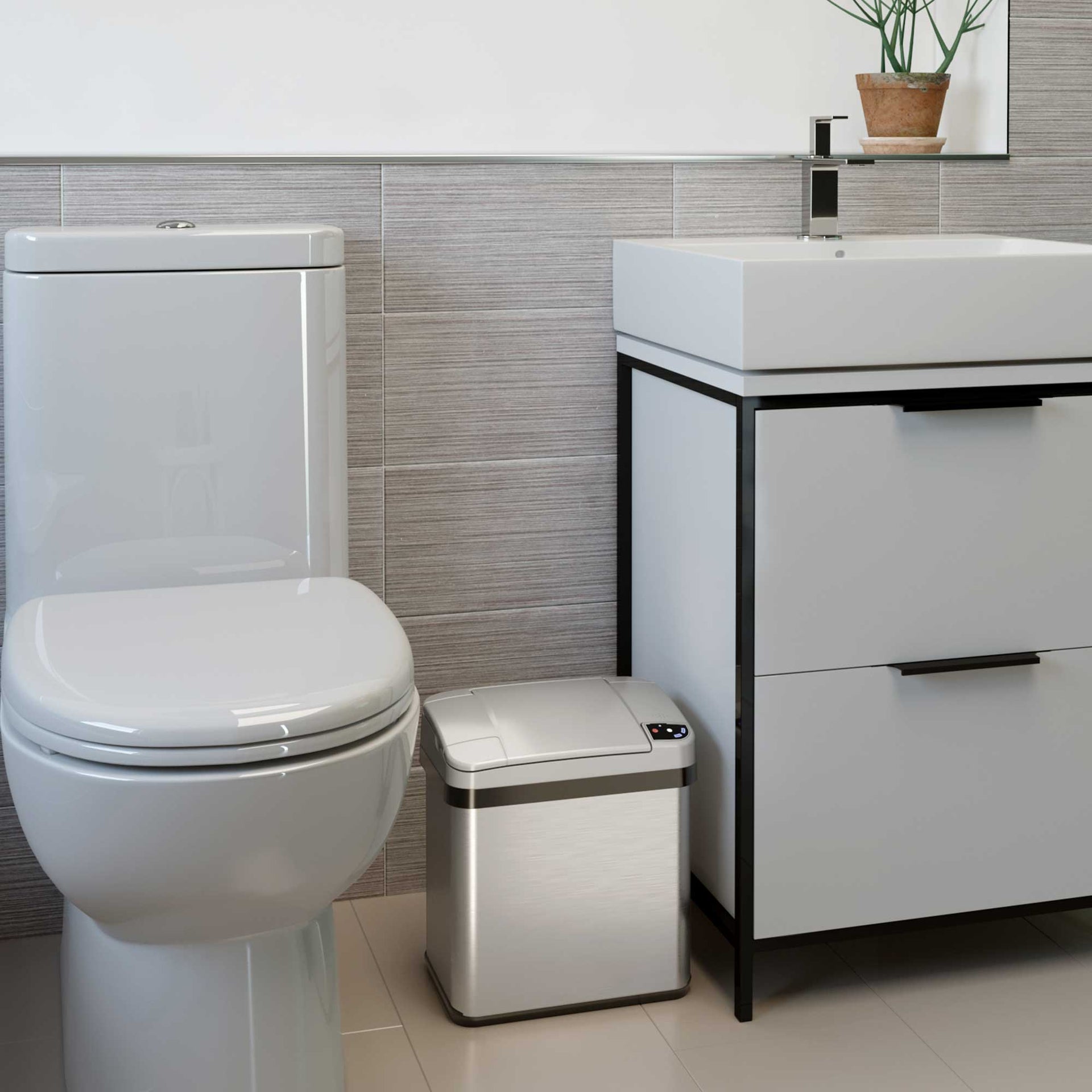 2.5 Gallon / 9.5 Liter Sensor Bathroom Trash Can
