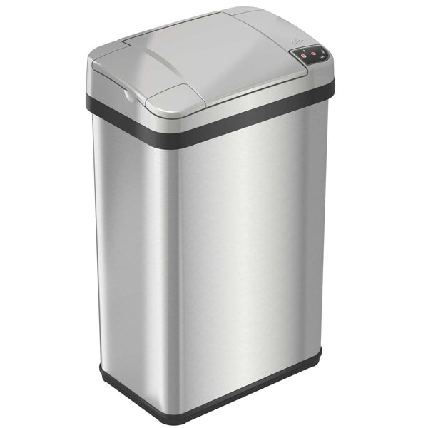 4 Gallon / 15 Liter Self-Contained Electric-Motor Sensor Trash Can with AbsorbX (Silver)