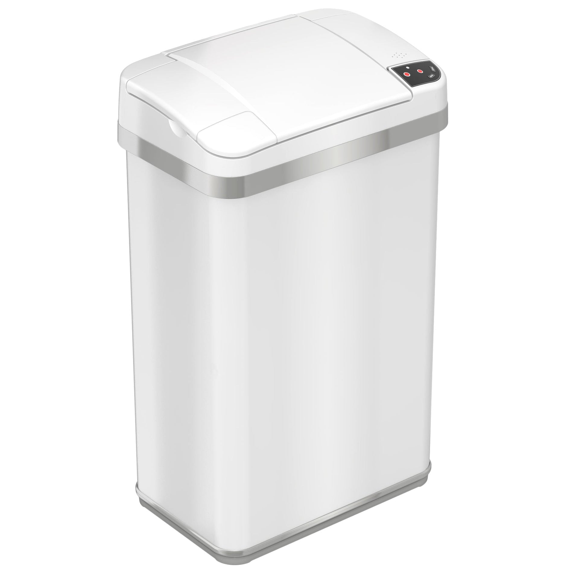 4 Gallon / 15 Liter White Sensor Bathroom Trash Can