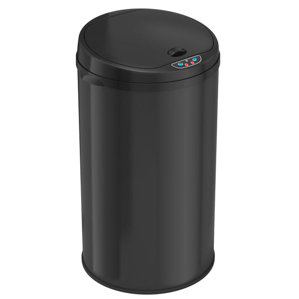 8 Gallon / 30 Liter Round Self-Contained Electric-Motor Sensor Trash Can with AbsorbX (Black)