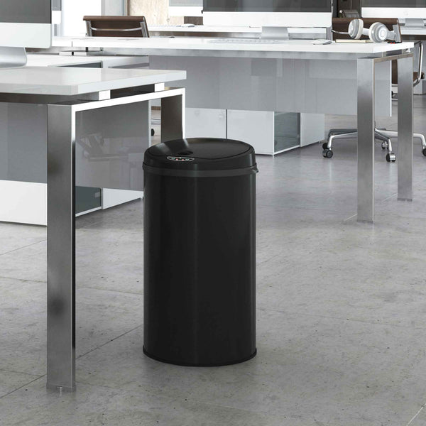 8 Gallon / 30 Liter Round Self-Contained Electric-Motor Sensor Trash Can with AbsorbX (Black)