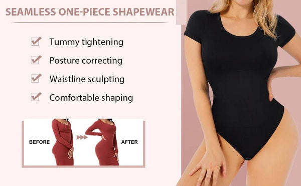 Short Sleeve Tummy Tuck Body Suit - Gifts for You 'n Me