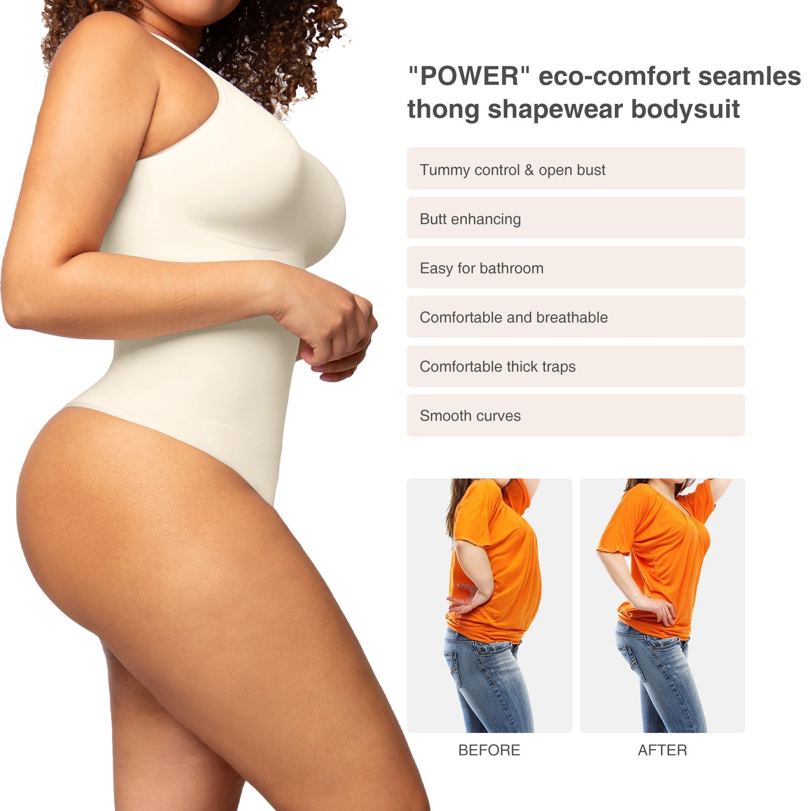 White Tummy Tuck Body Suit