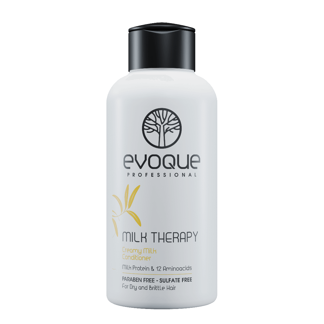 Evoque Milk Therapy conditioner bottle on a white background