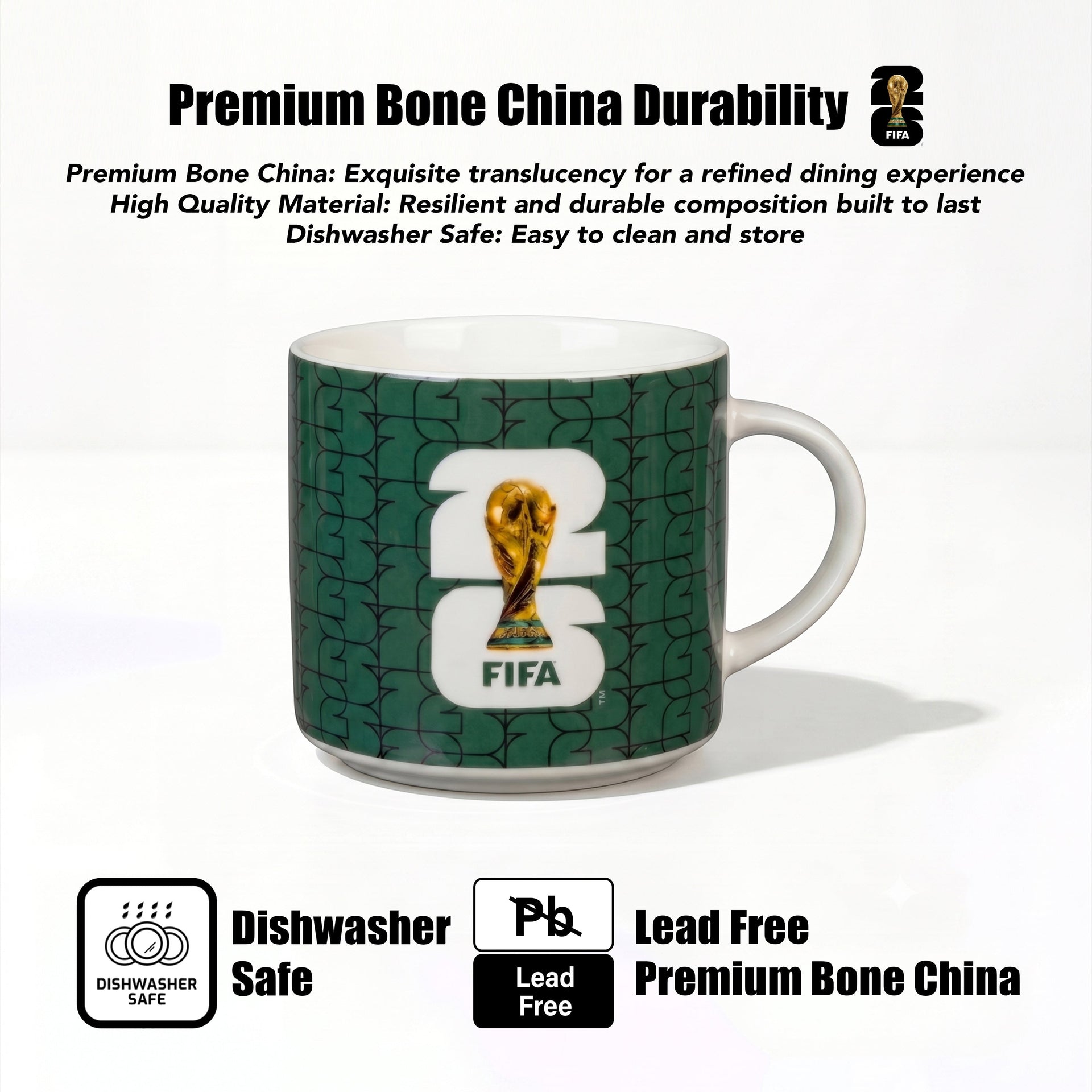 FIFA Trophy Mug 21.9 OZ./650 Ml Color Glaze Bone China