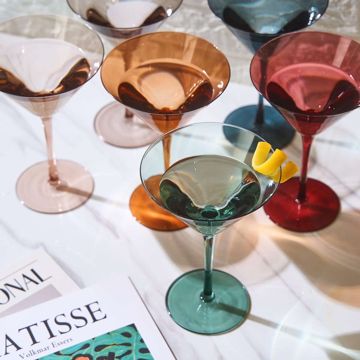 Tonal Martini Cocktail Glassware, Set of 6