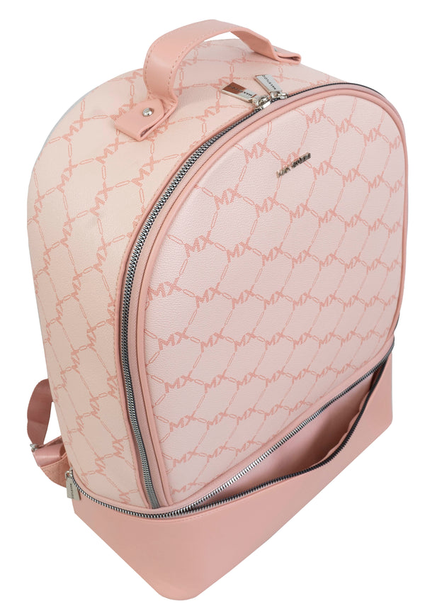 Max Studio Pebble Grain Signature  Print Backpack with Zippered Bottom Compartment