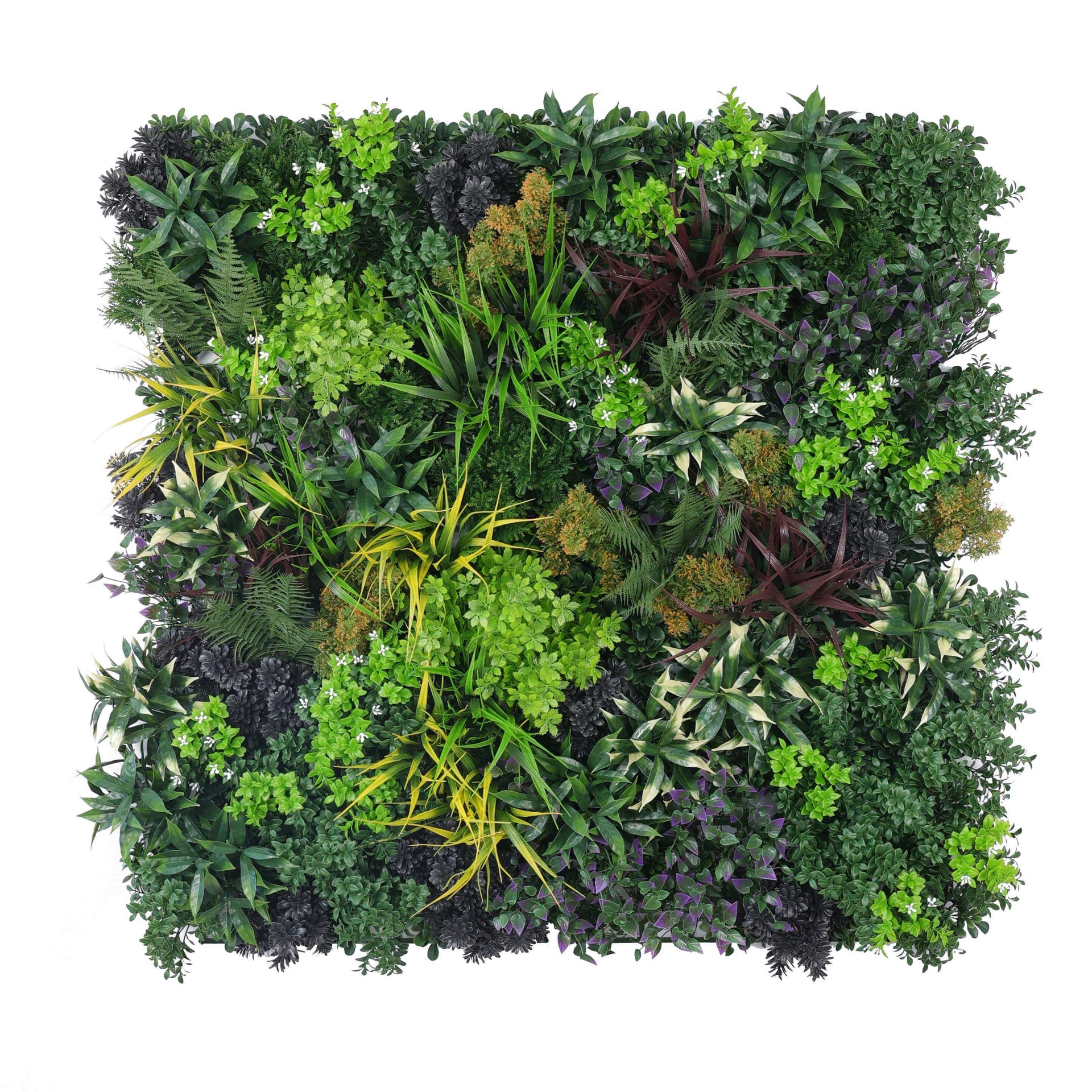 Floral Fusion Artificial Vertical Garden Green Wall Panel 40×40in 11 SQ FT – UV Resistant – Commercial Grade