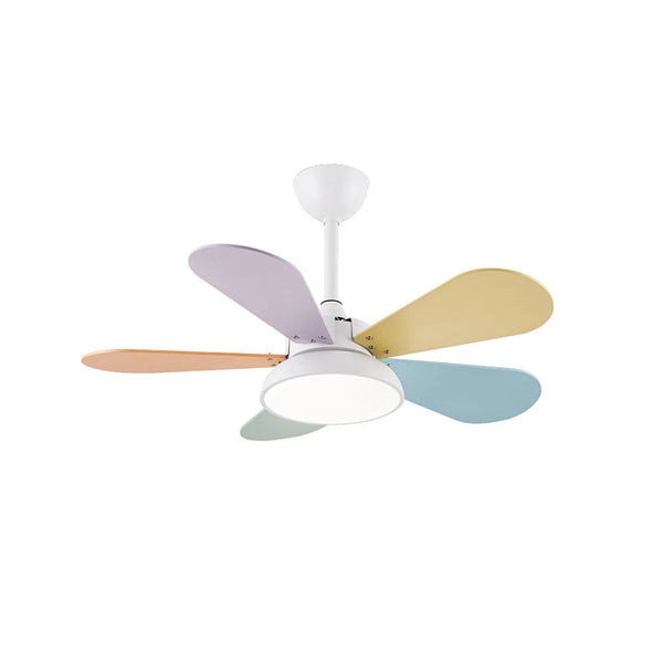 Macaron Colorful Round Ceiling Fan Light