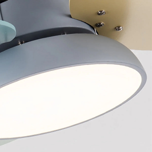 Macaron Colorful Round Ceiling Fan Light