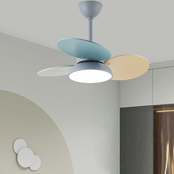 Macaron Colorful Round Ceiling Fan Light