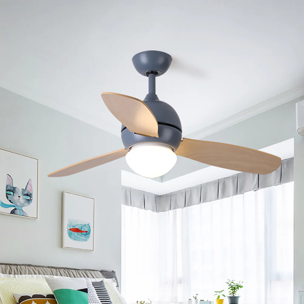 Macaron Wood Art Ceiling Fan Light