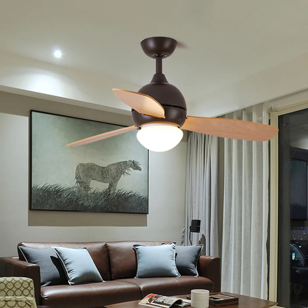 Macaron Wood Art Ceiling Fan Light