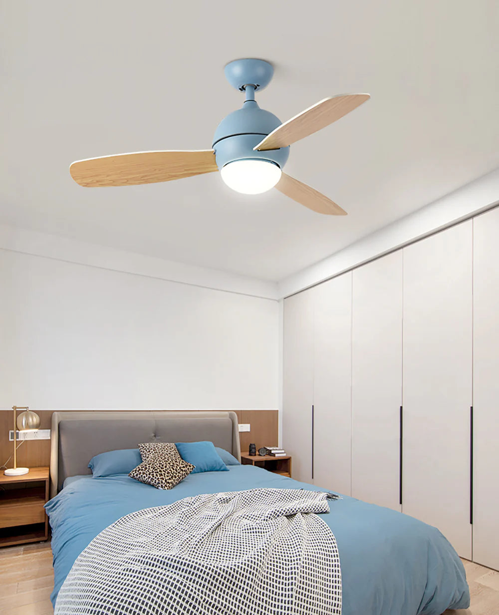 Macaron Wood Art Ceiling Fan Light