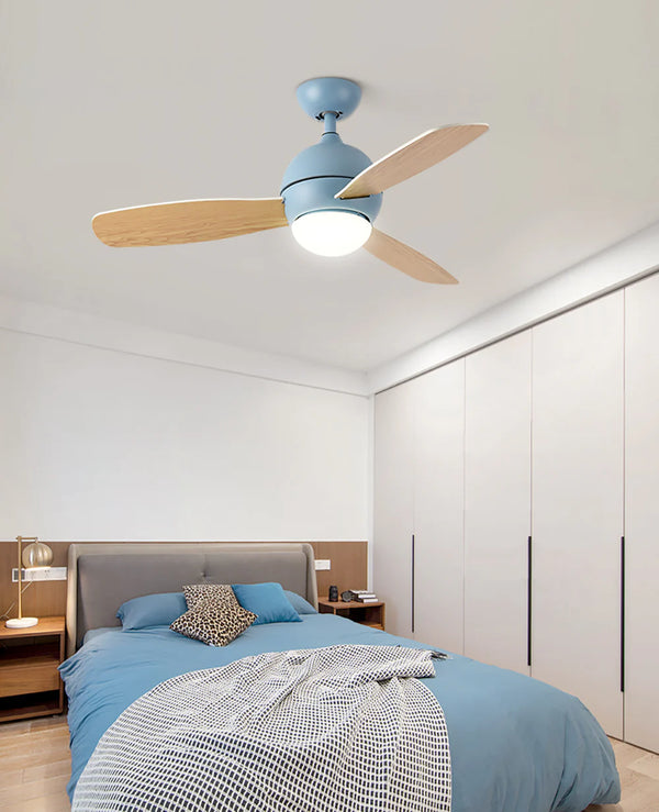 Macaron Wood Art Ceiling Fan Light